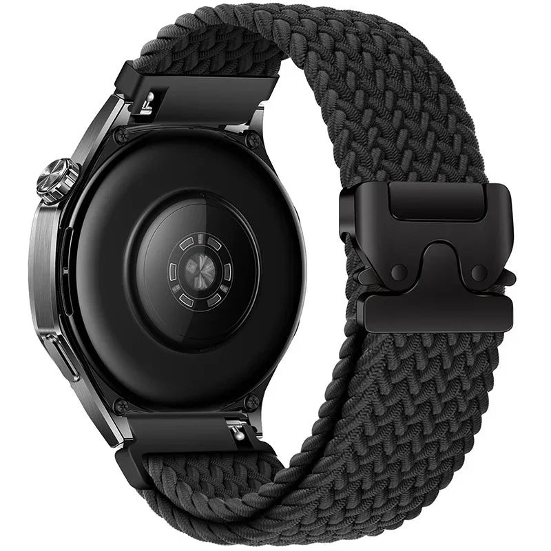 Nylon Braided Loop Strap For Huawei Watch 5 46mm GT5-4-3 Parachute Buckle Flexible Wristband For Samsung Watch 7/6/5/4 Bracelet