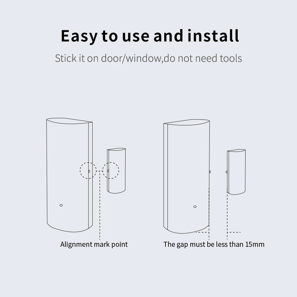 Tuya WiFi Smart Door and Window Sensor Wireless Contact Detector for Home Automation and Security System Door Sensor