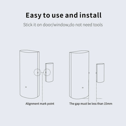 Tuya WiFi Smart Door and Window Sensor Wireless Contact Detector for Home Automation and Security System Door Sensor