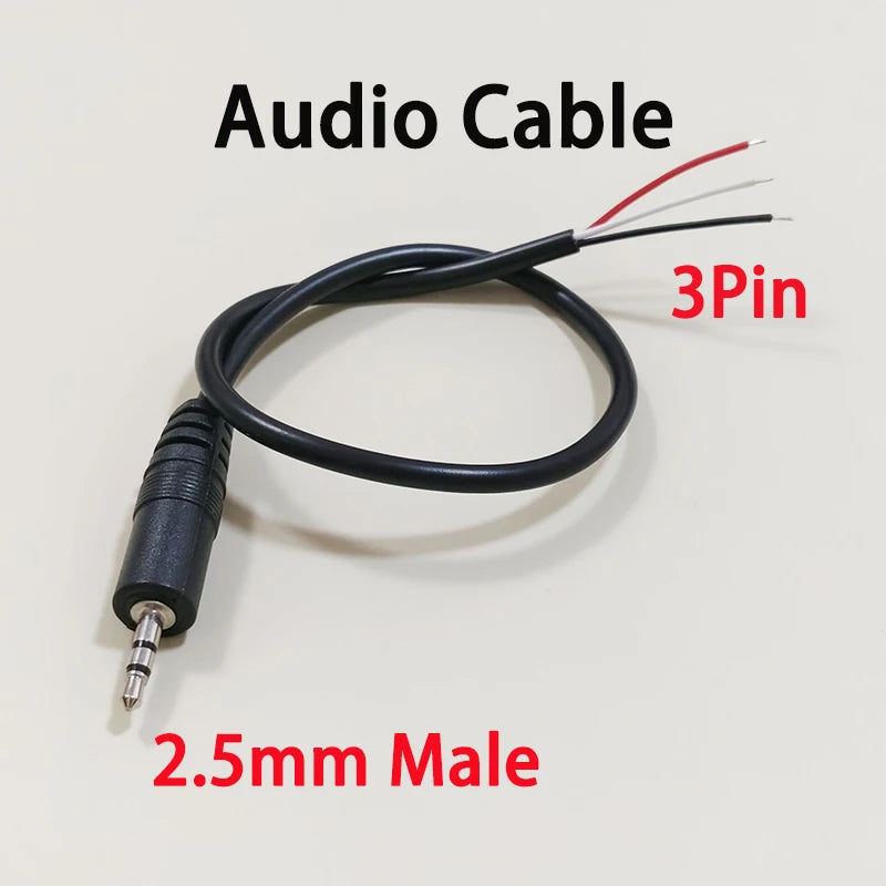 1PC 2.5mm 3.5mm Mono Stereo Male Female Plug Jack Connector 2/3/4Pin AUX Extension Wire DIY Audio Earphone Mic Repair Cable