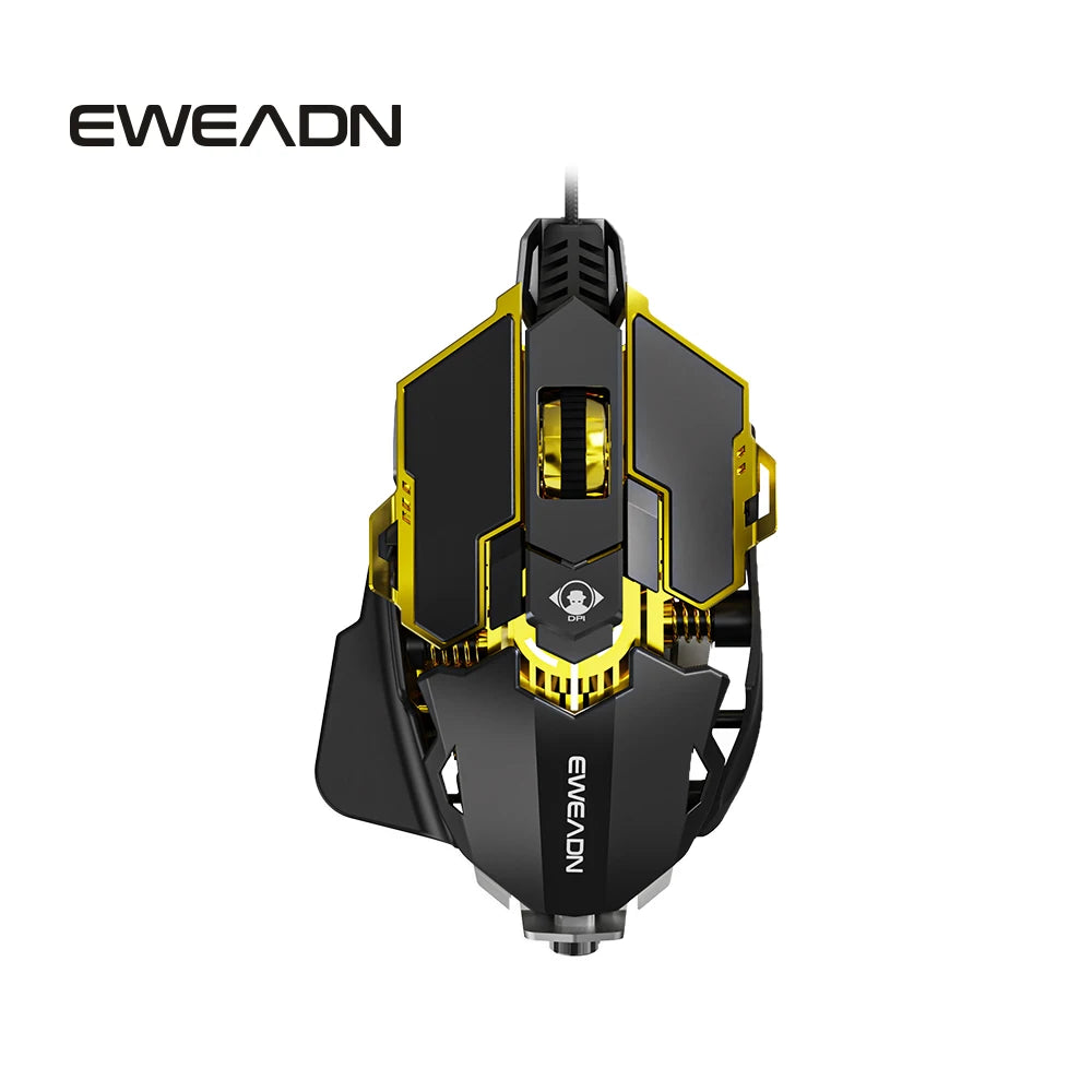 EWEADN G5 USB Wired Gaming Mouse Silent or audible optional, Buttons Macro Function Keys, for desktop, laptop, computer, school