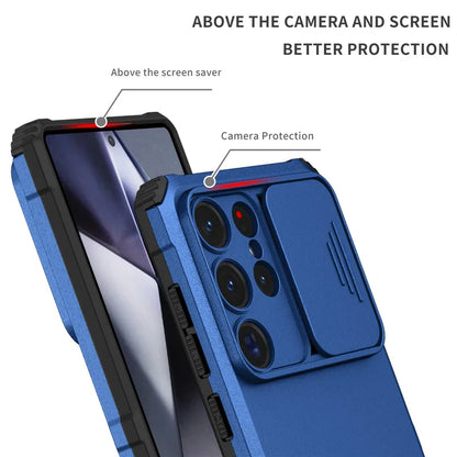 Shockproof Armor Funda For Samsung Galaxy S20 FE S21 S22 S23 S24 Plus Note 20 S25 Edge S26 Ultra 5G Slide Lens Protect Case