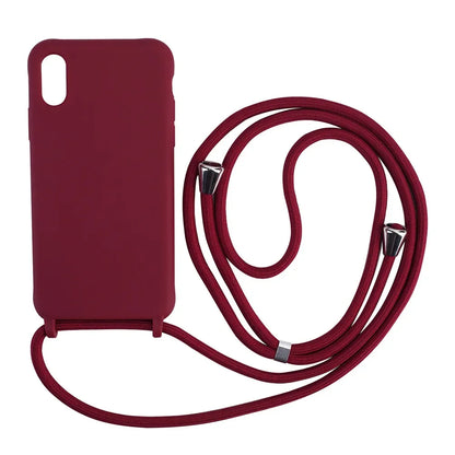 Strap Cord Silicone Phone Case For Samsung S22 S21 S23 S24 Ultra S20 FE S10 Plus Note 20 Plus Crossbody Necklace Lanyard Cover