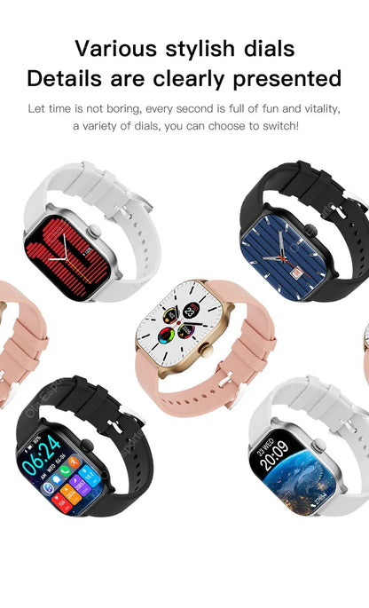 2026 New Smart Watch For Android IOS 2.01Inch Color Screen Bluetooth Call Blood Oxygen/Pressure Monitoring SmartWatch Women HT30