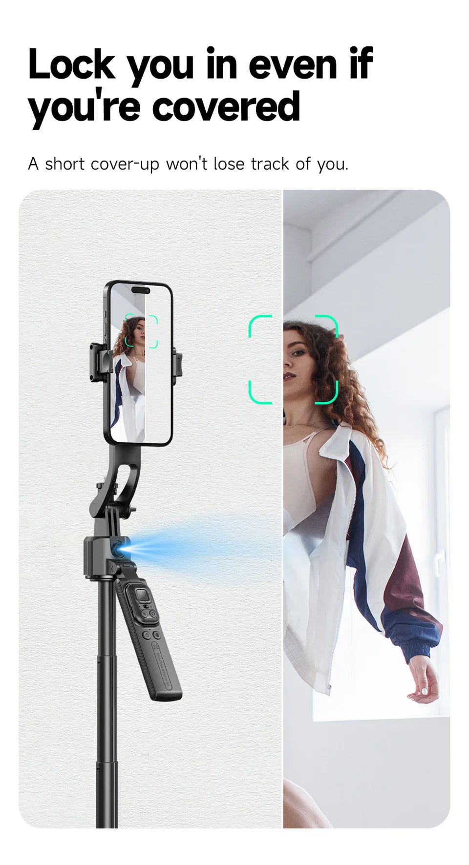 FANGTUOSI 360 Rotation Gimbal Stabilizer ,Selfie Stick Tripod for Smartphone Camera With Bluetooth shutter Stabilizer for Live