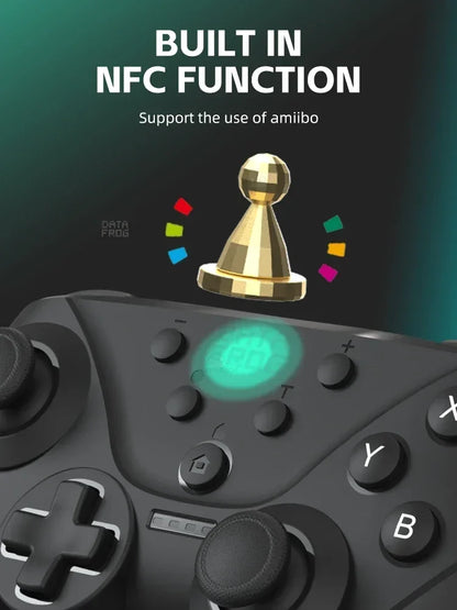 DATA FROG Lightweight Gaming Gamepad NFC Turbo Burst Function Dual Motor Vibration Controller For Switch OLED Lite