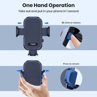 TOPK Upgraded Hook Clip Car Holder FOR Phone, Air Vent Universal Mount, Super Stable Fit for iPhone Truck Smartphones