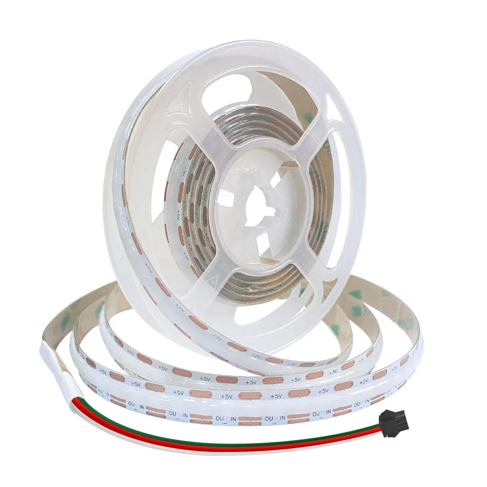 COB Smart LED Strip Light DC 5V 12V Individually Addressable 160LED Dream Colour 5mm RGB Pixel LED Tape Ribbon DIY Dimmable