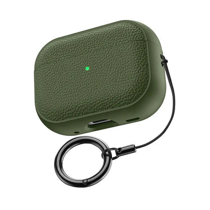 For AirPods Pro 3 2025 Case Soft TPU Litchi Leather Protective Cover For AirPods Pro 3 Cases With Lanyard