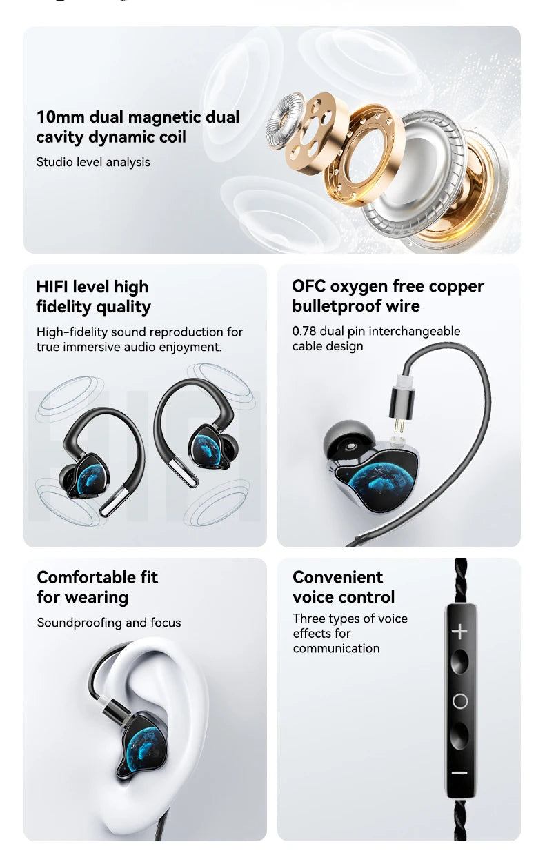 HTC NE81 TWS Wireless Earbuds Bluetooth ANC Wired Voice Control for Singing Live Streaming Touch Control Stereo Sports Earphone