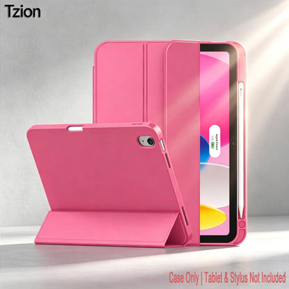Case for iPad 10th Gen 2022 /(A16)11th Gen 2025,Auto Sleep/wake,Slim Tri-fold Stand TPU Back Protective Cover with Pencil Holder