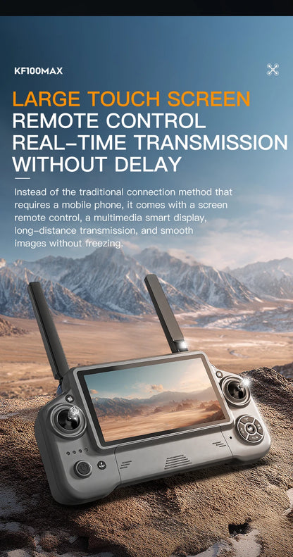 Teeggi KF100 MAX GPS RC with screen Drones With 4K HD Camera Profesional 3-Axis Gimbal obstacle avoidance 6KM Foldable RC Dron