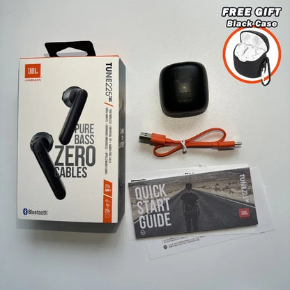 Original JBL Tune 225TWS True Wireless Bluetooth Earbud Headphones Stereo Earbuds Bass Sound Headset T225 TWS with Free cover