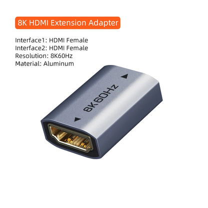 CABLETIME 8K HDMI 2.1 Extender Female To Female Converter Extension Adapter for Laptop PC TV PS3 PS4 Monitor Extension Adapter