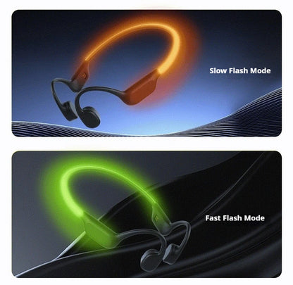 TOP 1 Sports Swimming Bone Conduction Headphones Bluetooth 6.0 IPX8 Waterproof Earphones 32GB MP3 Night Light Fitness Riding Run
