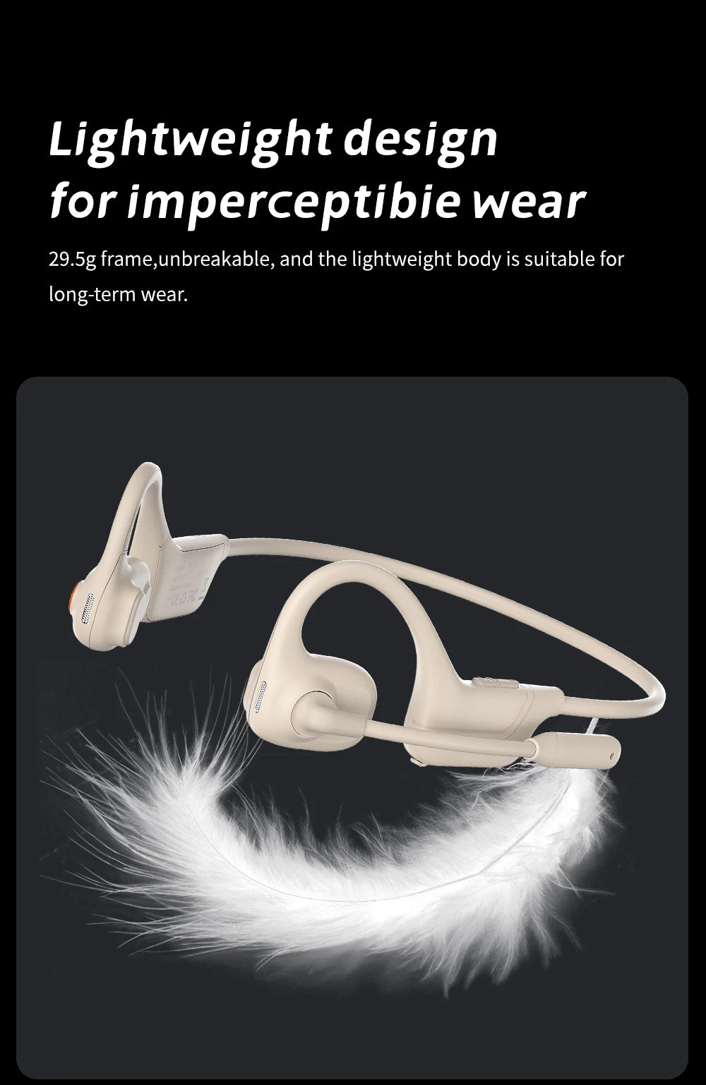 DG09 Bone Conduction Headphone Wireless Bluetooth 5.3 Headset Outdoor Sport Earphones IPX5 Waterproof Hands-free with Microphone