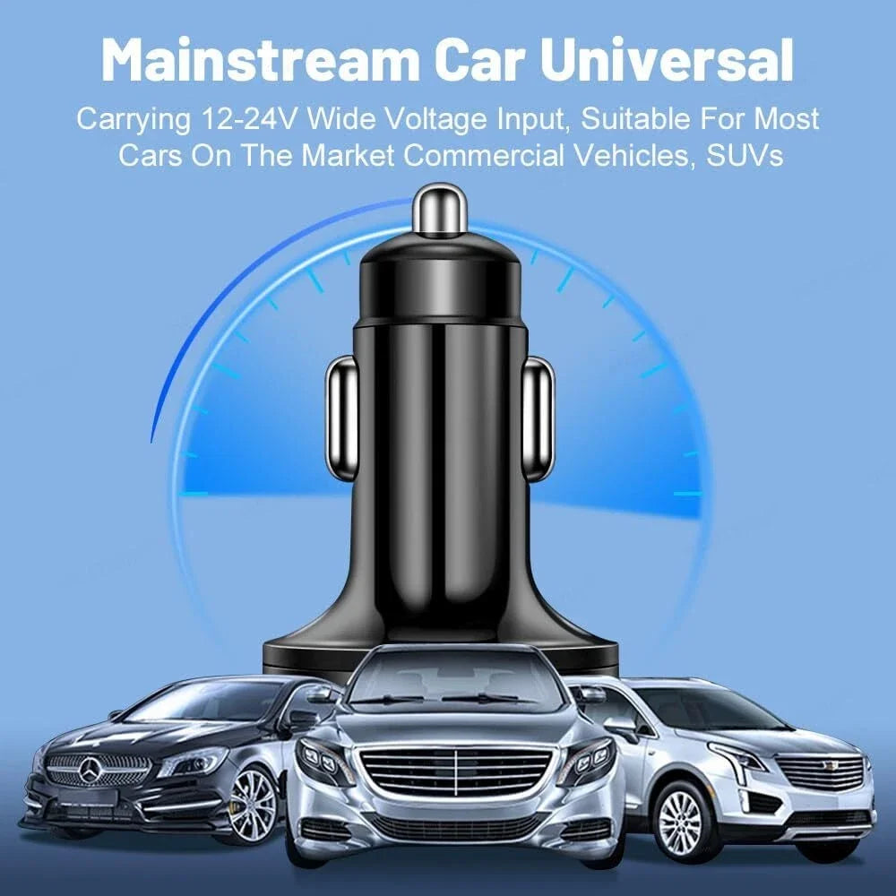 4 Port USB Car Charger Super Fast Charging Adapter For iPhone 17 16 For Samsung For Xiaomi Android Mobile Phones Car Charger