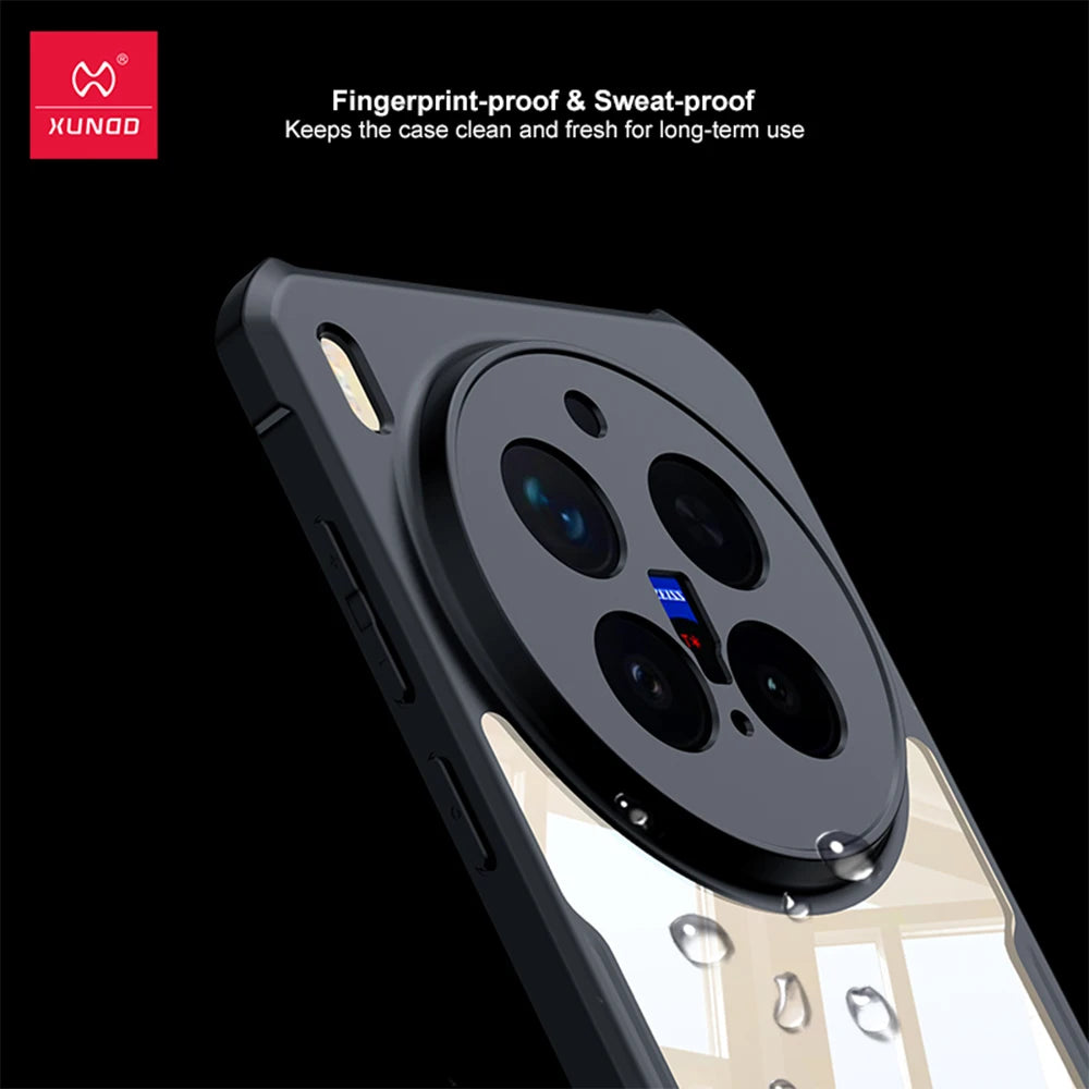 Xundd For VIVO X300 Pro X300 Ultra Case, Airbag Anti-drop Shell PC+TPU Back Stripes Transparent Cover With Magnetic Stand